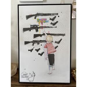 Lora Zombie Choose Your Weapon Signed & Doodled Canvas Box Print Eyes on Walls